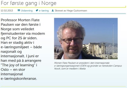 Morten Flate Paulsen: Norges første nettlærer