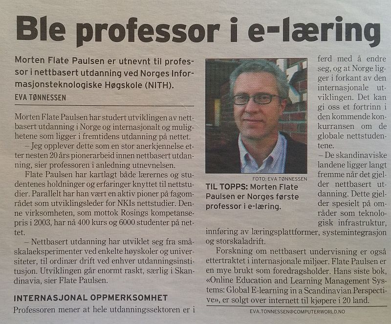 Professor of e-learning