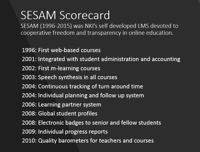 SESAM Scorecard
