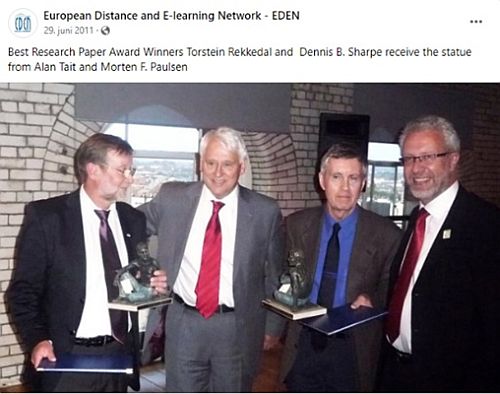 Torstein Rekkedal and Dennis Sharpe receive EDEN Best Paper Award in Dublin