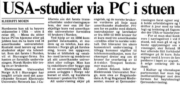 USA-studier via PC i stuen